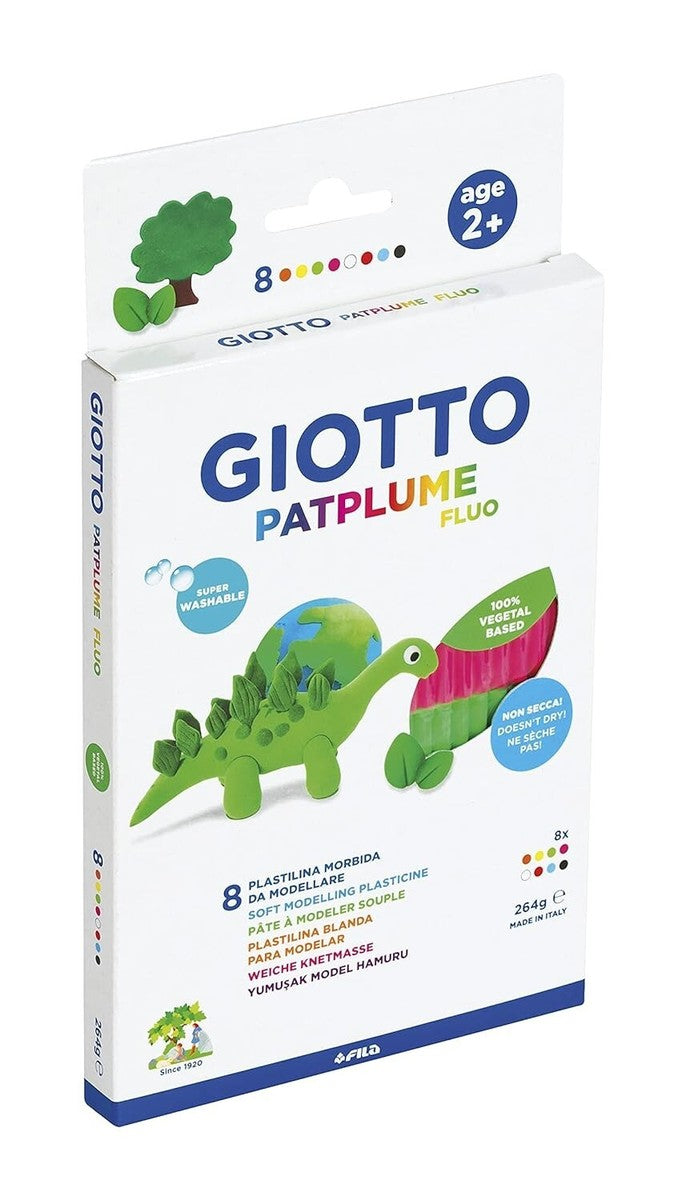 Giotto Patplume Fluro Modelling Clay 33g 8pk