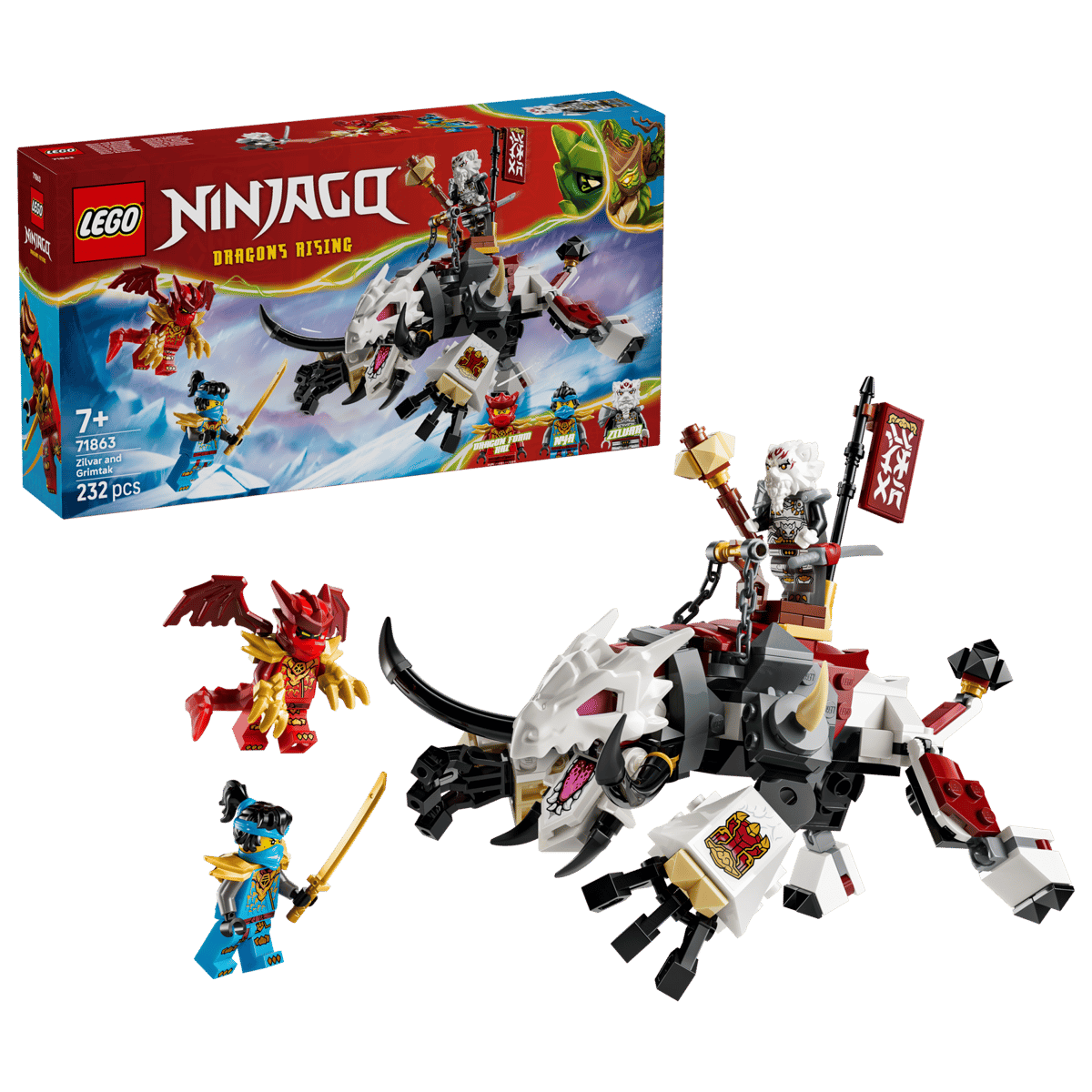 Lego Nin Zilvar and Grimtak the Dragon Beast 71863