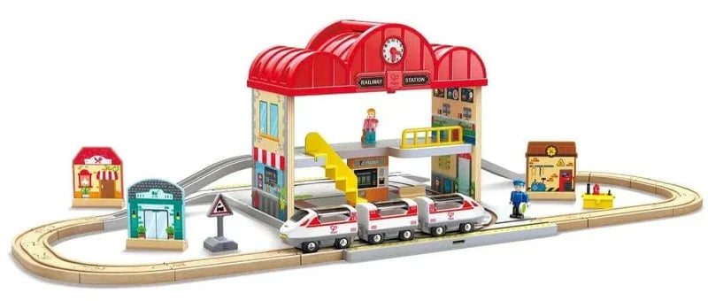 Hape Portable Train Station Set (8348469199047)