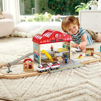 Hape Portable Train Station Set (8348469199047)