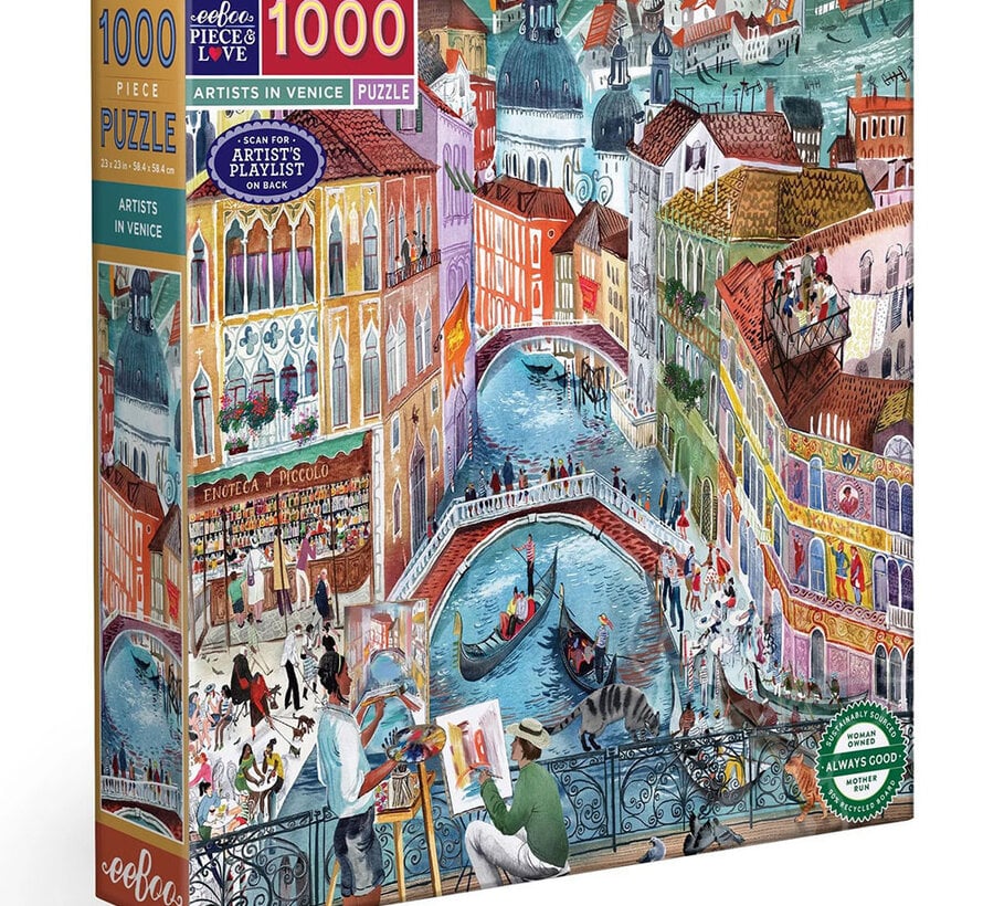 eeBoo Puzzle Artists in Venice Square 1000pc