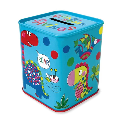 Money Box Tin Roar-some Savings