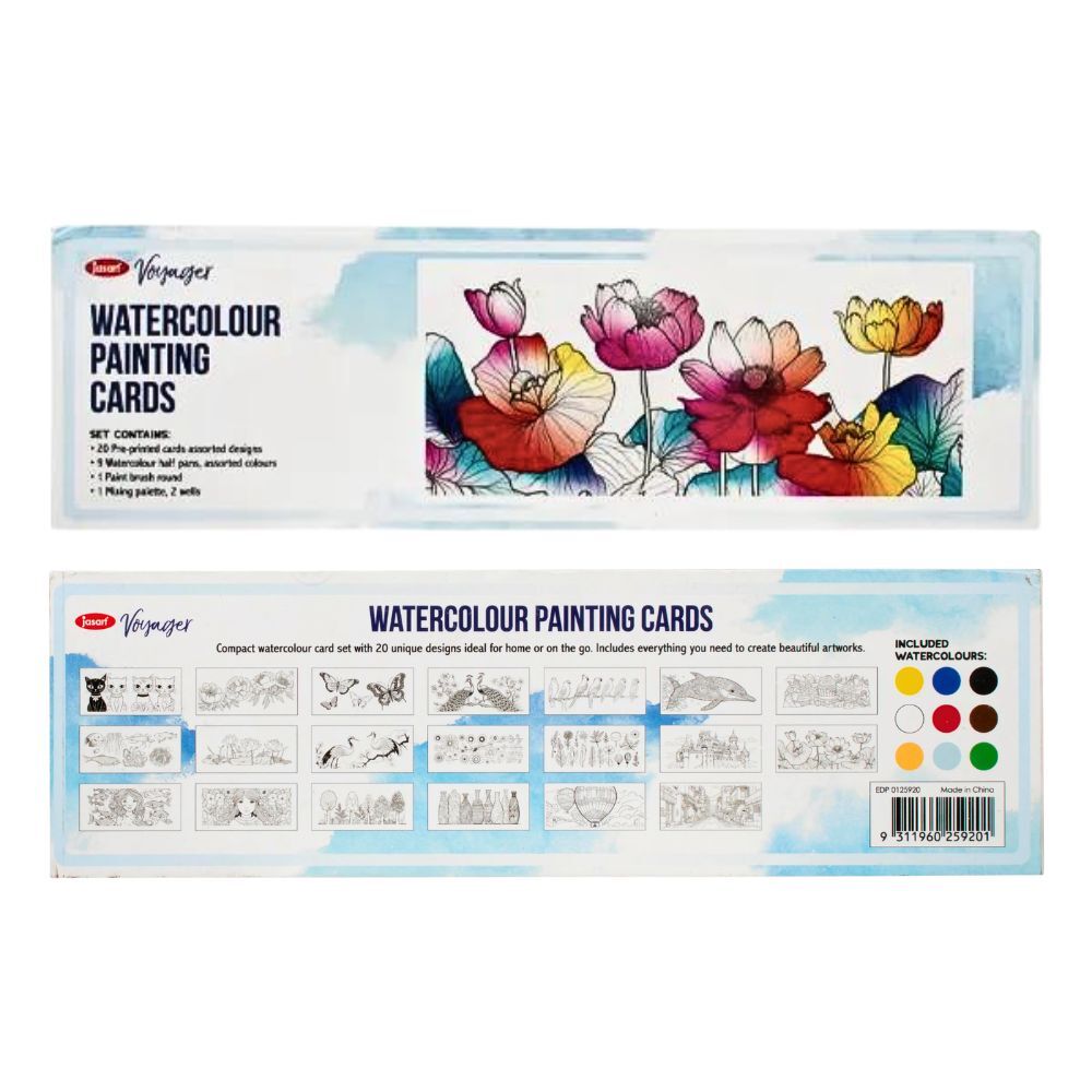 Jasart Watercolour Card Set 260 x 80mm (8232112881863)