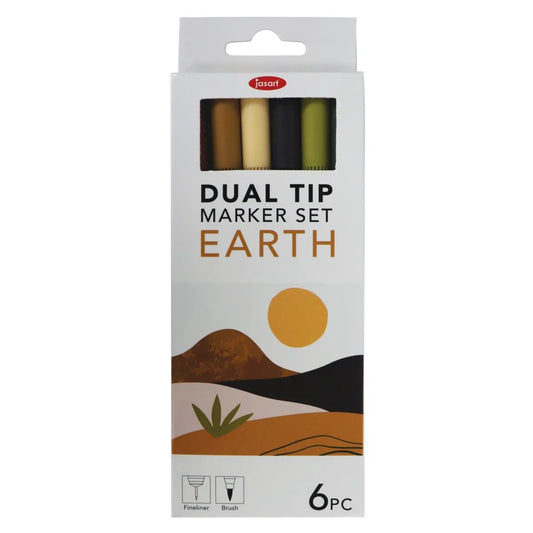 Jasart Dual Nib Fineliner Earth (8233034711239)