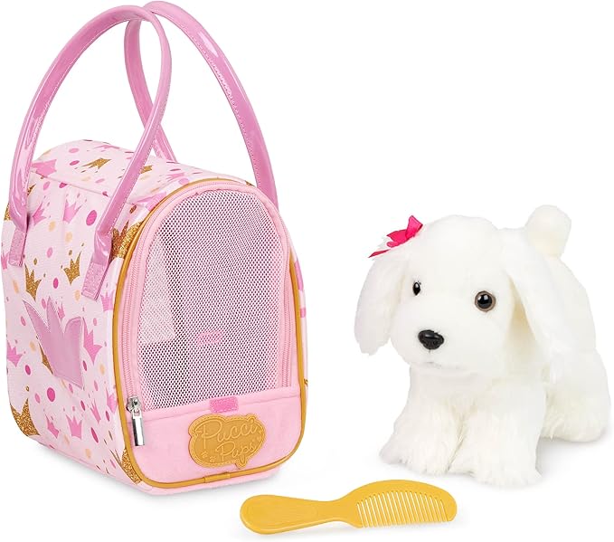 Pucci Pup Plush Pup & Pink Crown Glam Bag (8493693206727)