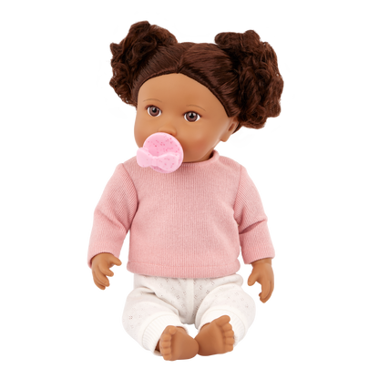 Lullababy 14" Doll Brunette Hair & Pink Top (8441802522823)
