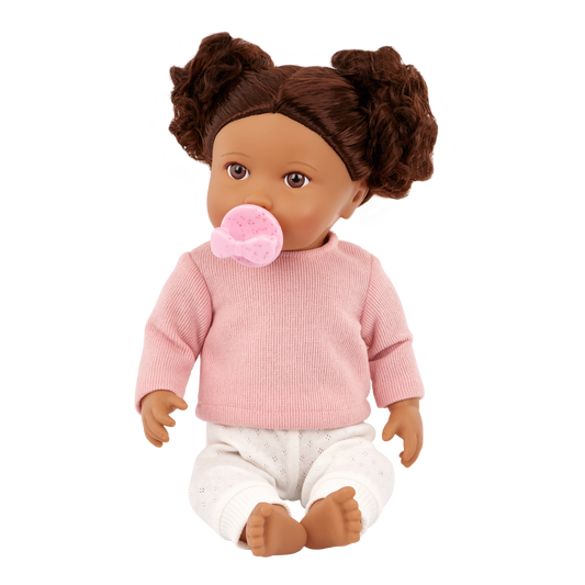 Lullababy 14" Doll Brunette Hair & Pink Top (8441802522823)