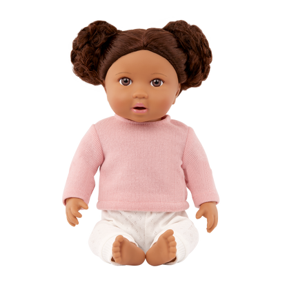 Lullababy 14" Doll Brunette Hair & Pink Top (8441802522823)