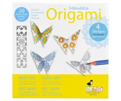 Mandala Colouring Origami Butterfly 20 Sheets (7822489747655)