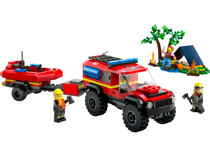 Lego City 4x4 Fire Truck with Boat 60412 (7859471220935)