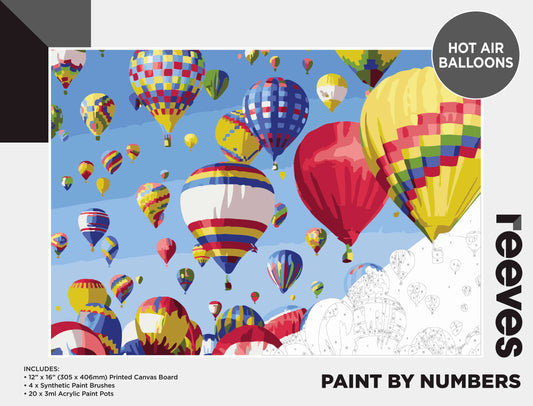 Reeves Paint By Numbers 12x16in Hot Air Balloons (8232016150727)
