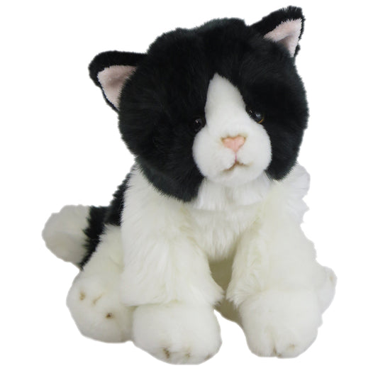 Soft Cat Black White Sitting 20cm (7617438187719)