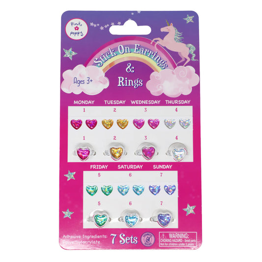 PP 7 Day Stick On Earrings & Ring Set (8391968751815)