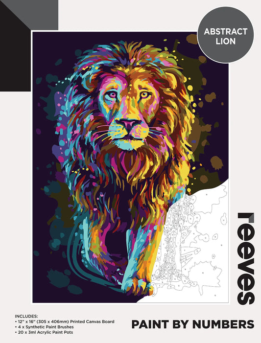 Reeves Paint by Numbers Abstract Lion (7821952417991)