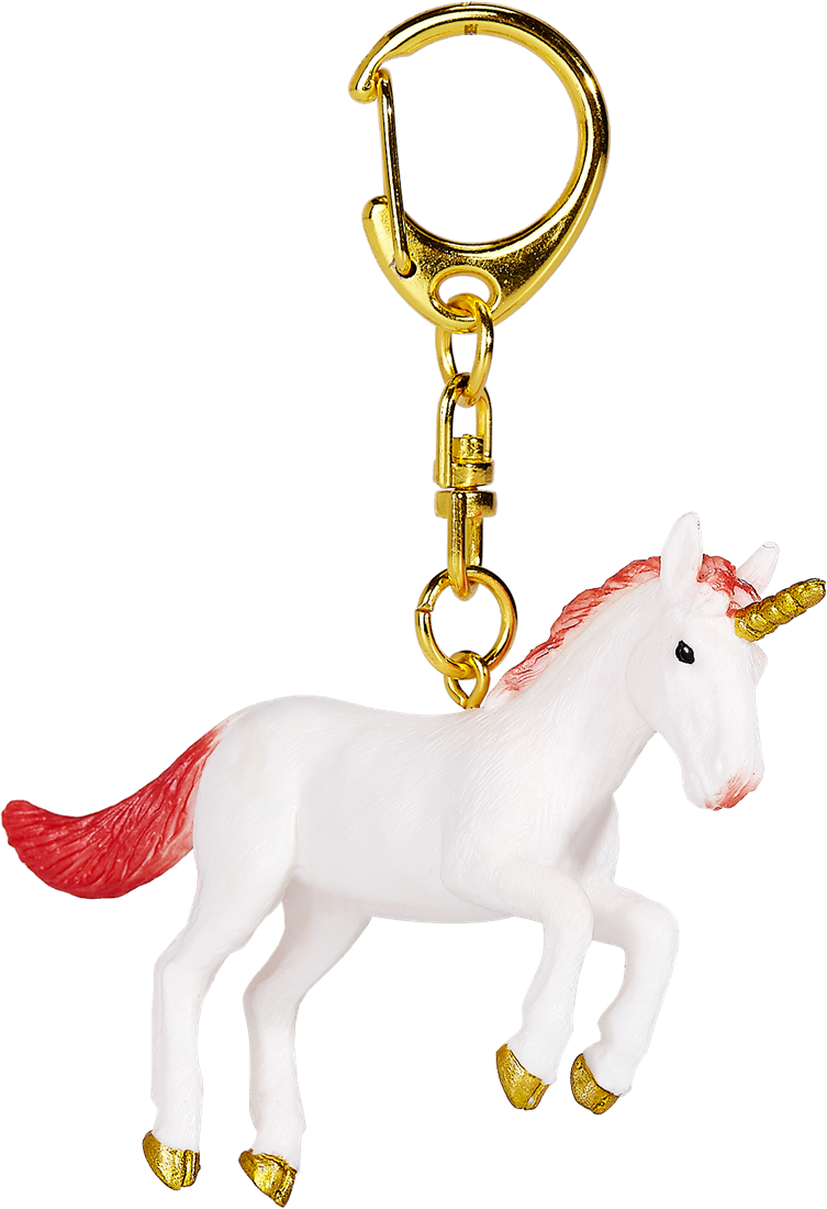 Mojo Rearing Peach Unicorn Keychain (8478554554567)