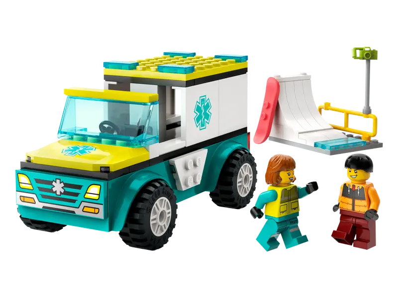 Lego City Emergency Ambulance and Snowboarder 60403 (7857535418567)