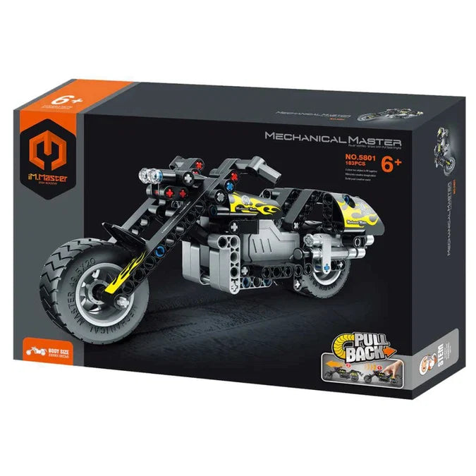 iM Master Pull Back Motorcycle Yellow Flame -183 pcs