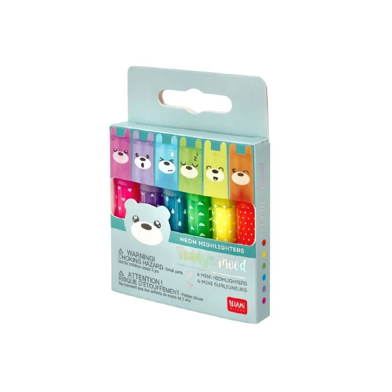 Legami Teddy's Mood Mini Highlighters Set of 6
