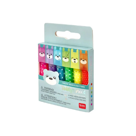 Legami Teddy's Mood Mini Highlighters Set of 6