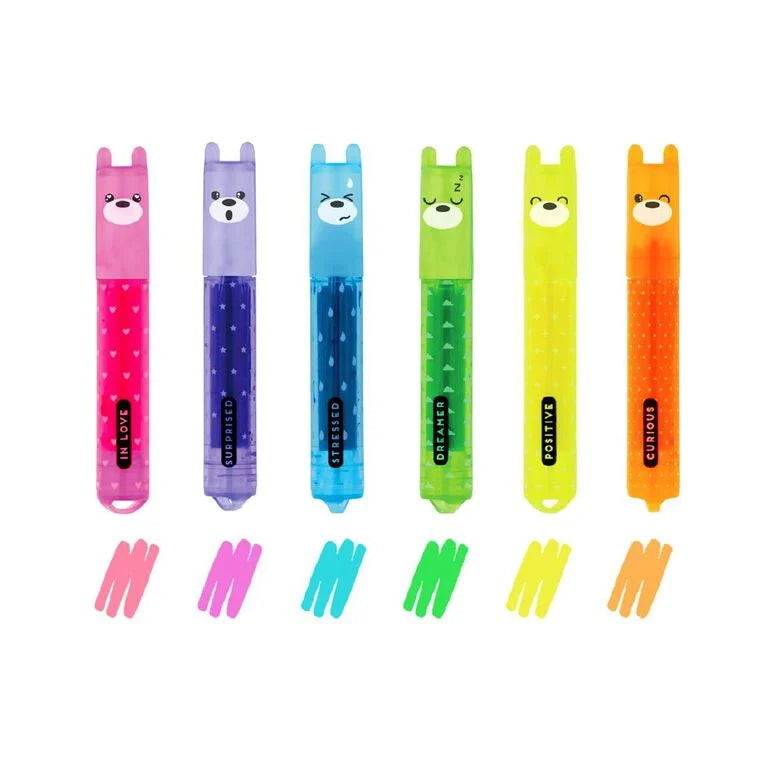 Legami Teddy's Mood Mini Highlighters Set of 6