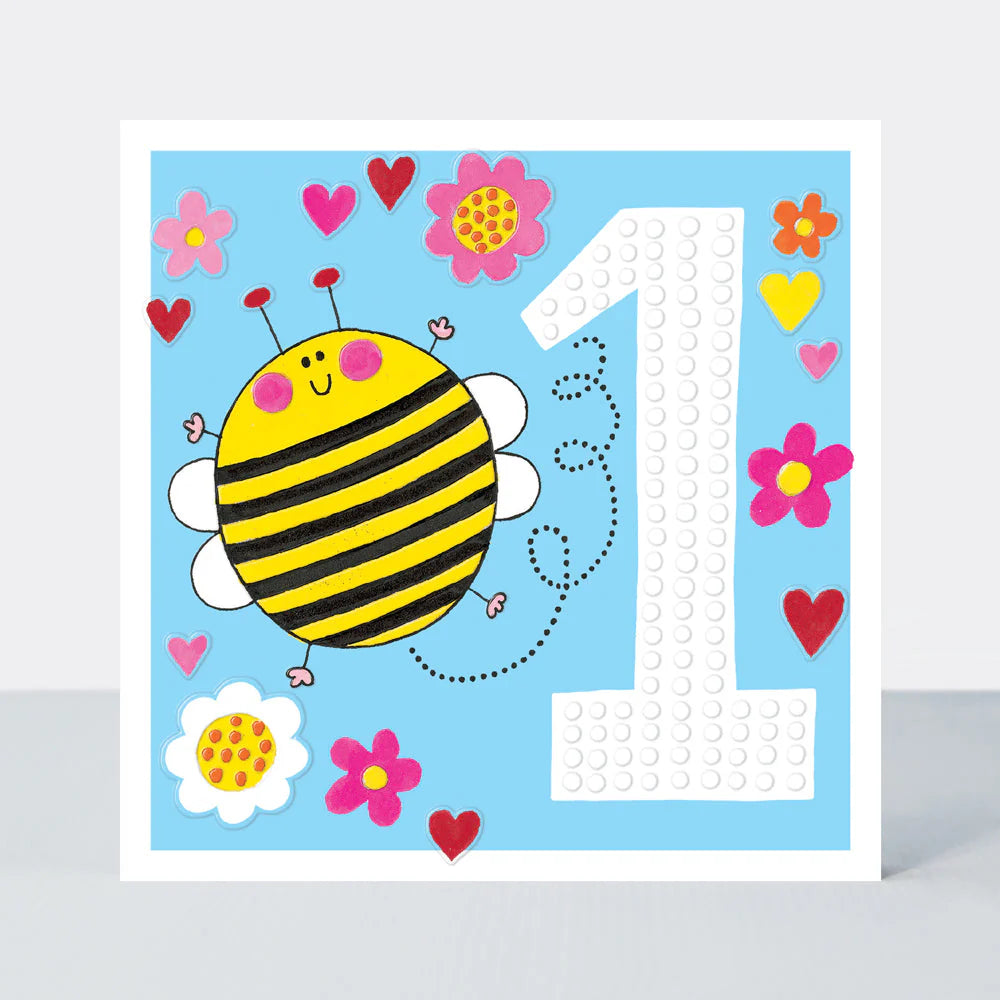 Girl Bee - 1st Birthday Card
