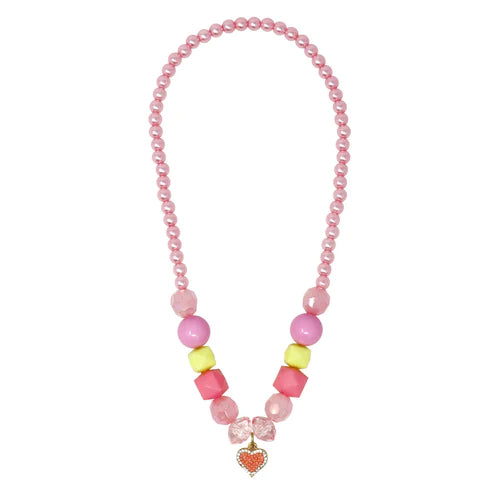 PP My Lovely Pink Heart Charm Stretch Necklace (7613079224519)