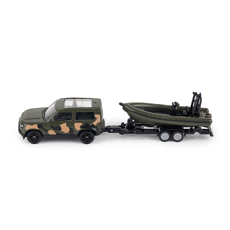 Siku Military Land Rover with Boat 8323