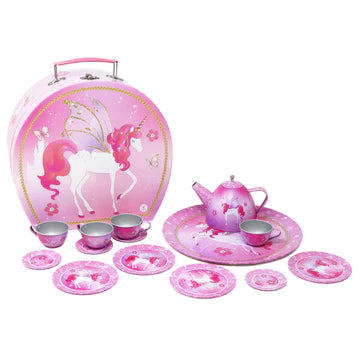 PP Unicorn Princess 15 pc Tin Tea Set (7528487485639)