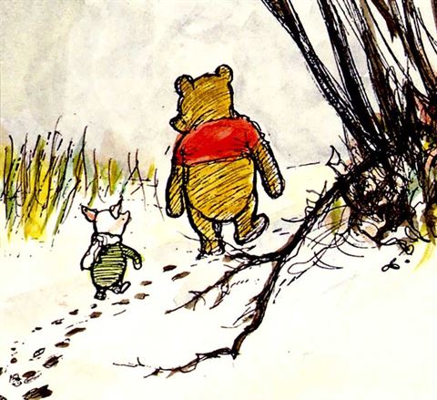 Pooh and Piglet Walking Card (4625276043299)