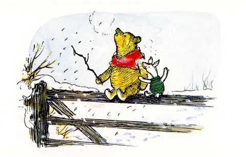 Pooh and Piglet on Fence Card (4625276010531)