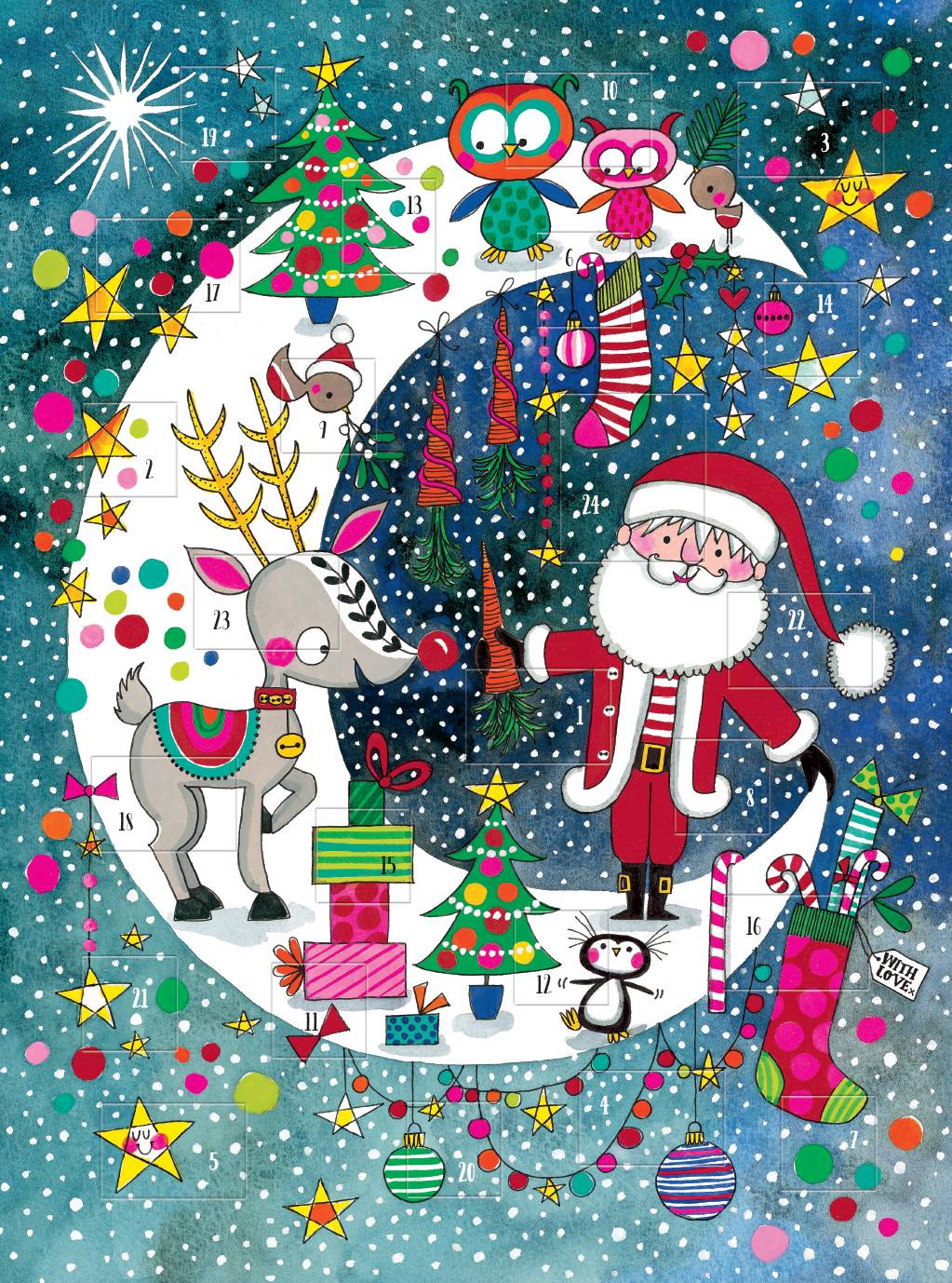 Santa & Rudolph on Moon Advent Calendar (7064769691847)