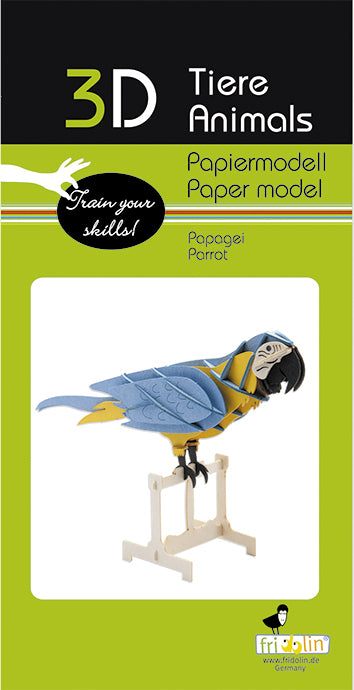 3D Paper Parrot (7087834497223)