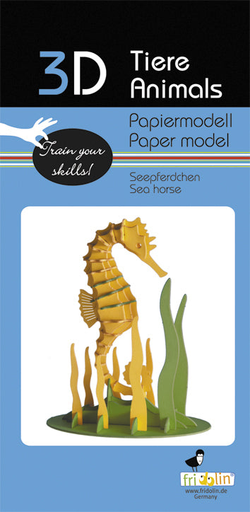 3D Paper Model Seahorse (7096531452103)