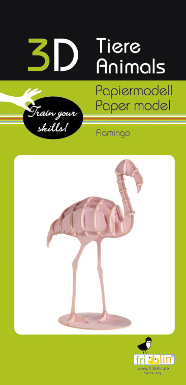 3D Paper Model Flamingo (7096531288263)