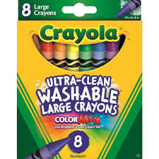 8 Washable Large Crayons (4626850250787)