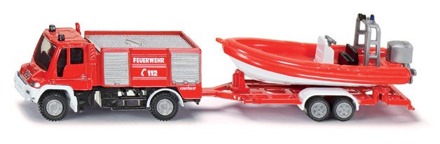 Siku Mercedes Unimog Fire Truck & Boat (4572617670691)